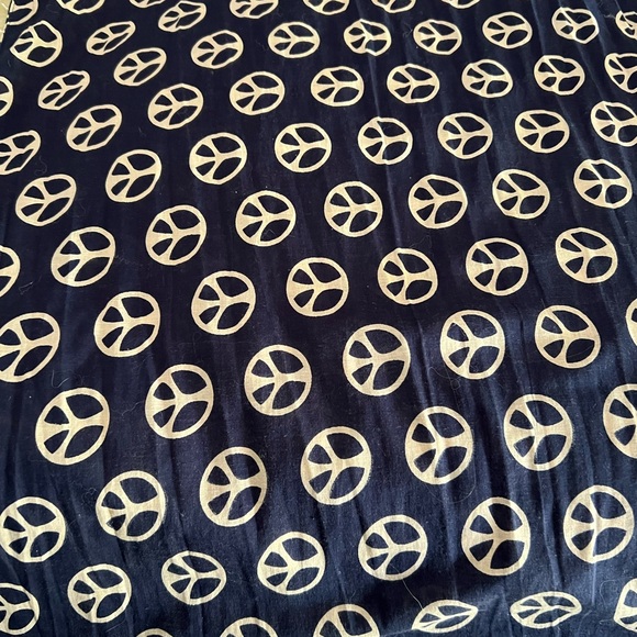 Heritage Navy and Cream Peace Pattern Scarf - Picture 1 of 7